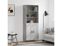 Aparador Alto Madera Contrachapada Gris Hormigón 69,5x34x180 Cm