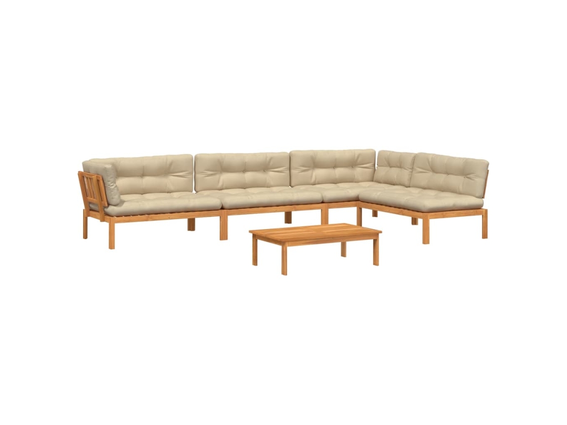 Maison Exclusive - Set De Sofás De Palets De Jardín Y Cojines 5 Pzas Madera Acacia