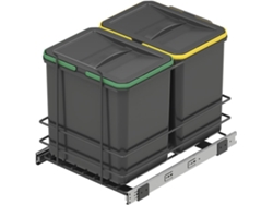 EMUCA Papelera de Reciclaje para Cocina 2 X 16 L con Fijación Inferior y Extracción Manual