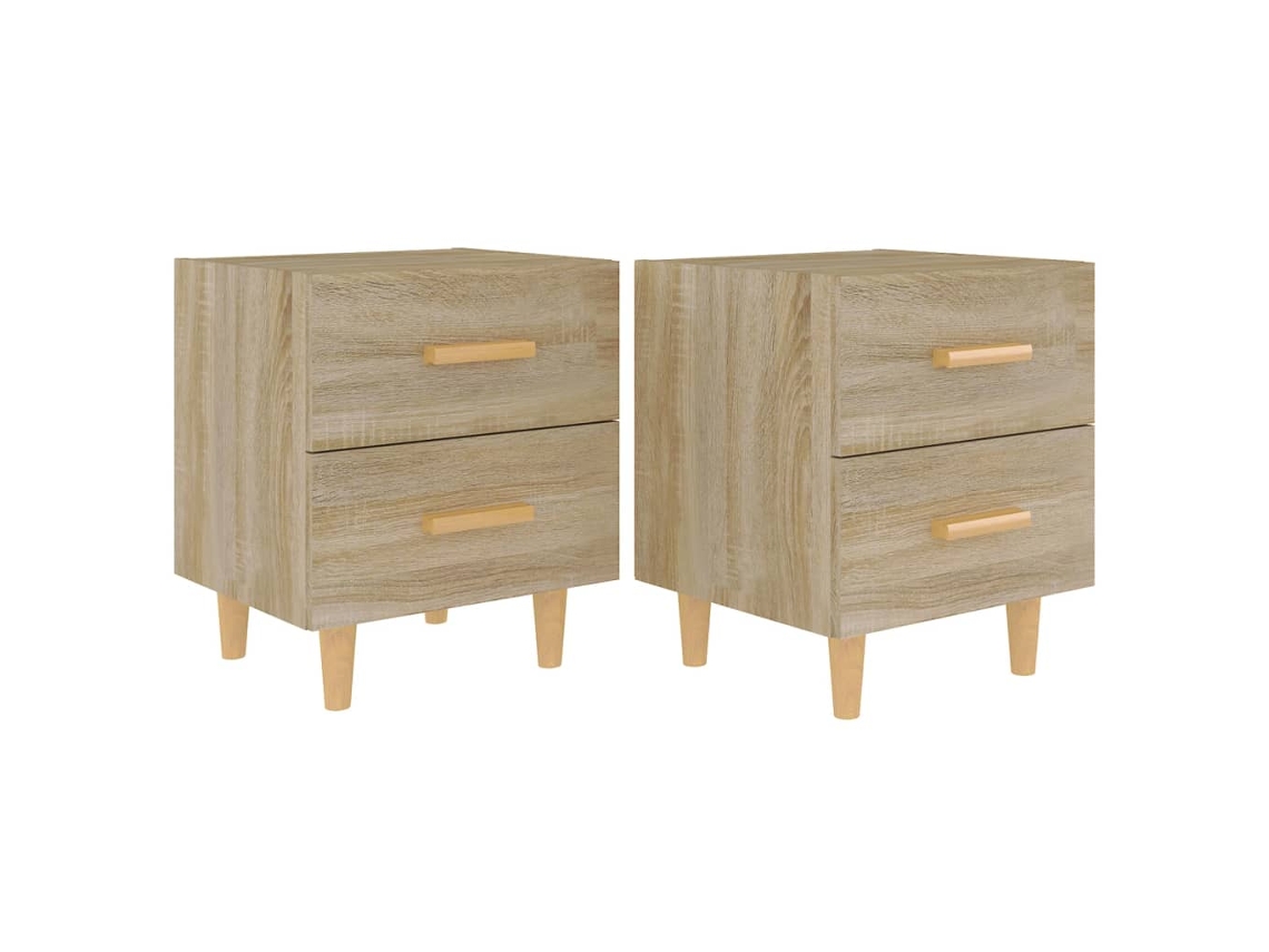 Mesitas de Noche LOVELY HOME Mesinha 2 Pcs 40X35X47,5 Cm Cor Carvalho Sonoma