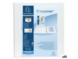 Carpeta de anillas EXACOMPTA Kreacover Blanco A4+ (10 Unidades)