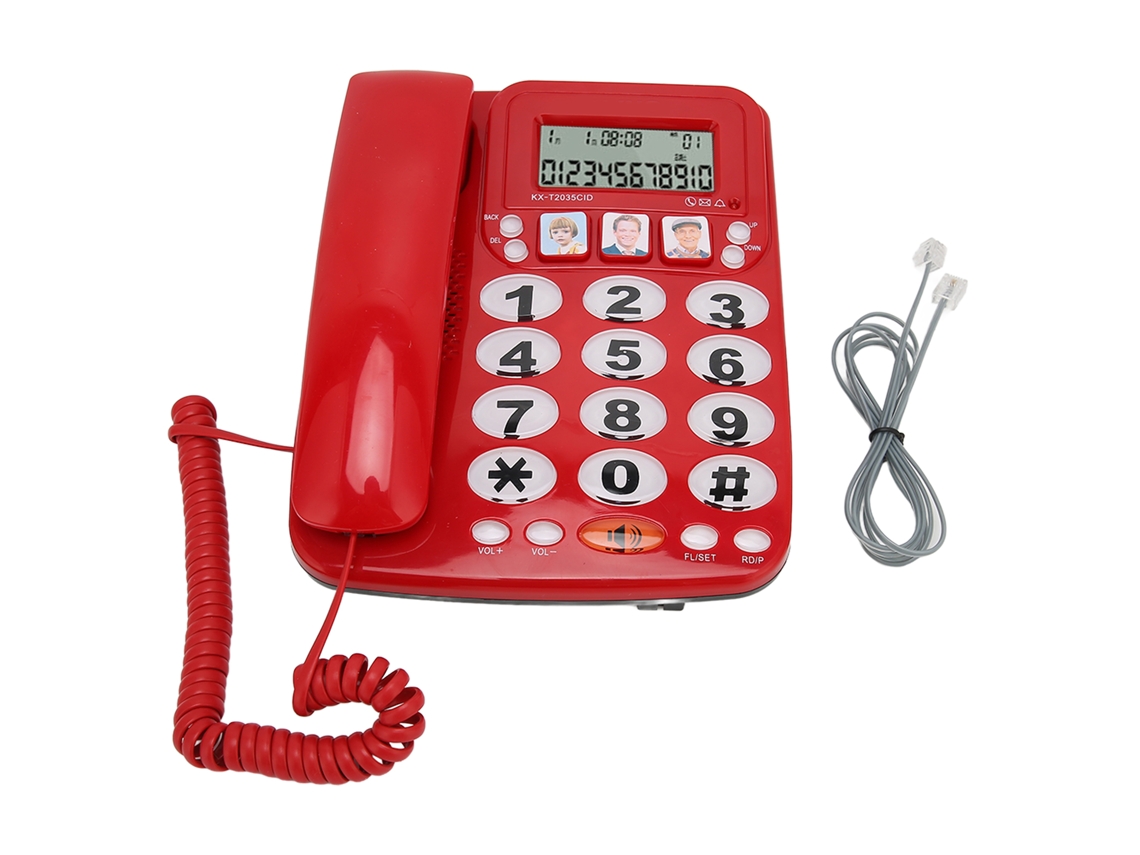 Teléfono con cable (identificador de llamadas, tono de timbre ajustable)