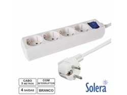 4 cables alargadores eléctricos Schuko con interruptor, 5 m, Solera