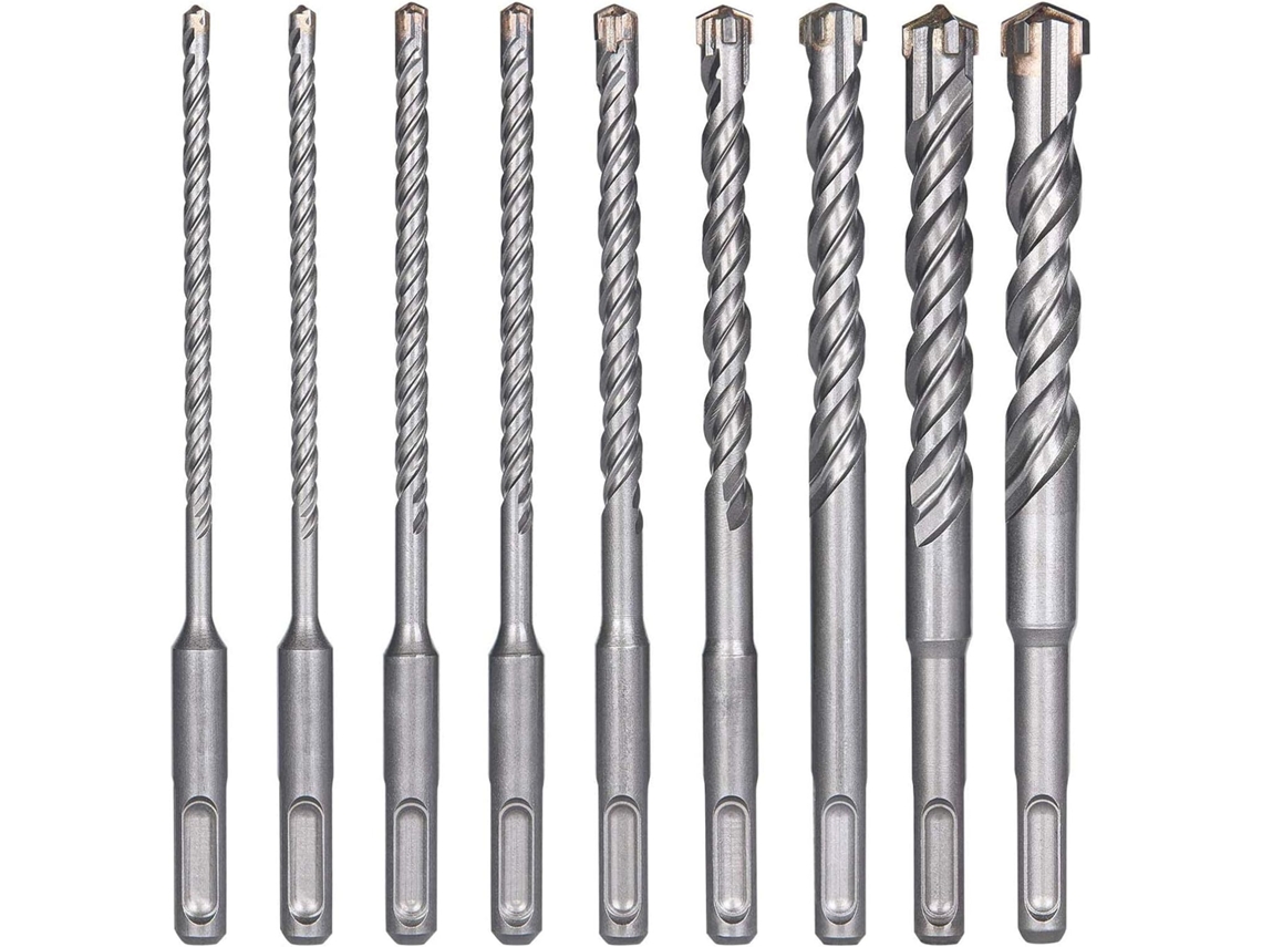 Juego de 9 brocas SDS Plus de 5 x 16 mm para hormigón y mampostería