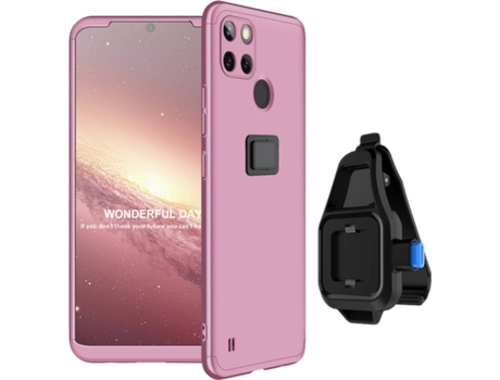 Funda + Soporte de Cintura Realme C25Y Slim Armor 360º Rosa