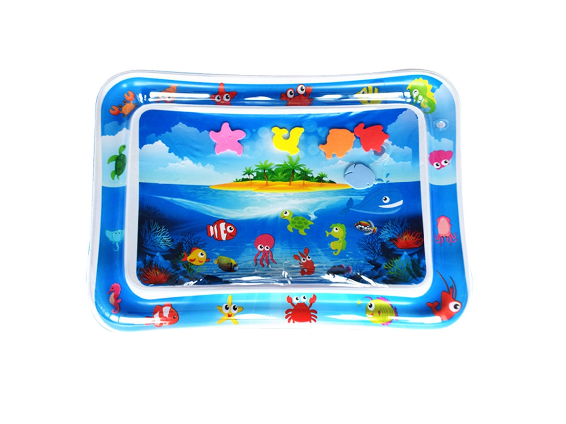 Colchón De Agua Hinchable Para Bebé Con Estampado De Peces, Pvc, Isla Azul, 70x50cm