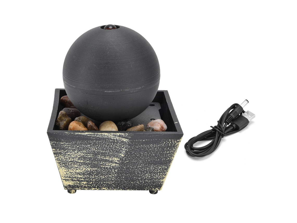 Fuente de bola USB de 3 V con luz LED para decoración de mesa y uso en interiores.