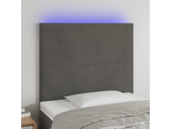 Cabecero Con Luces Led Terciopelo Gris Oscuro 80x5x118/128 Cm