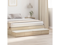 Cajones De Cama Roble Sonoma 135x36,5x16,5 Cm Madera Elaborada