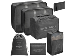 Conjunto De Bolsas Organizadoras Para Malas, Pacote Com 7 Chrui (preto)