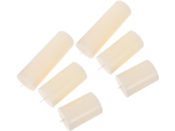 6 Velas Cilíndricas Inodoras De Color Marfil