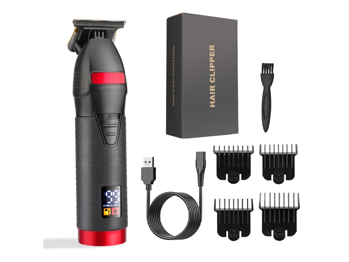 Corta Máquina Cabelo Recarregavel S9 Henten Home Preto E Vermelho