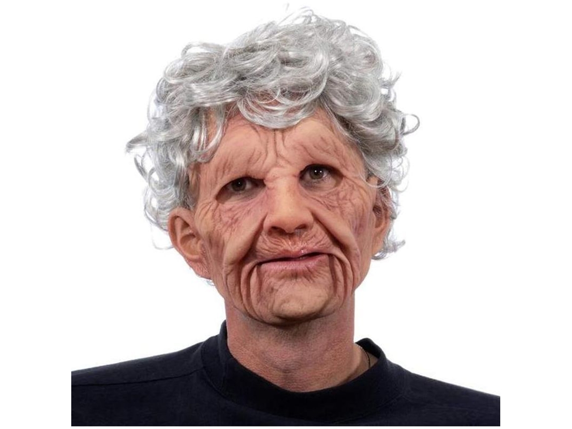 Máscara De Anciano Aterradora De Cabeza Completa Con Pelo Para Fiesta De Halloween, Accesorio De Disfraz De Cosplay