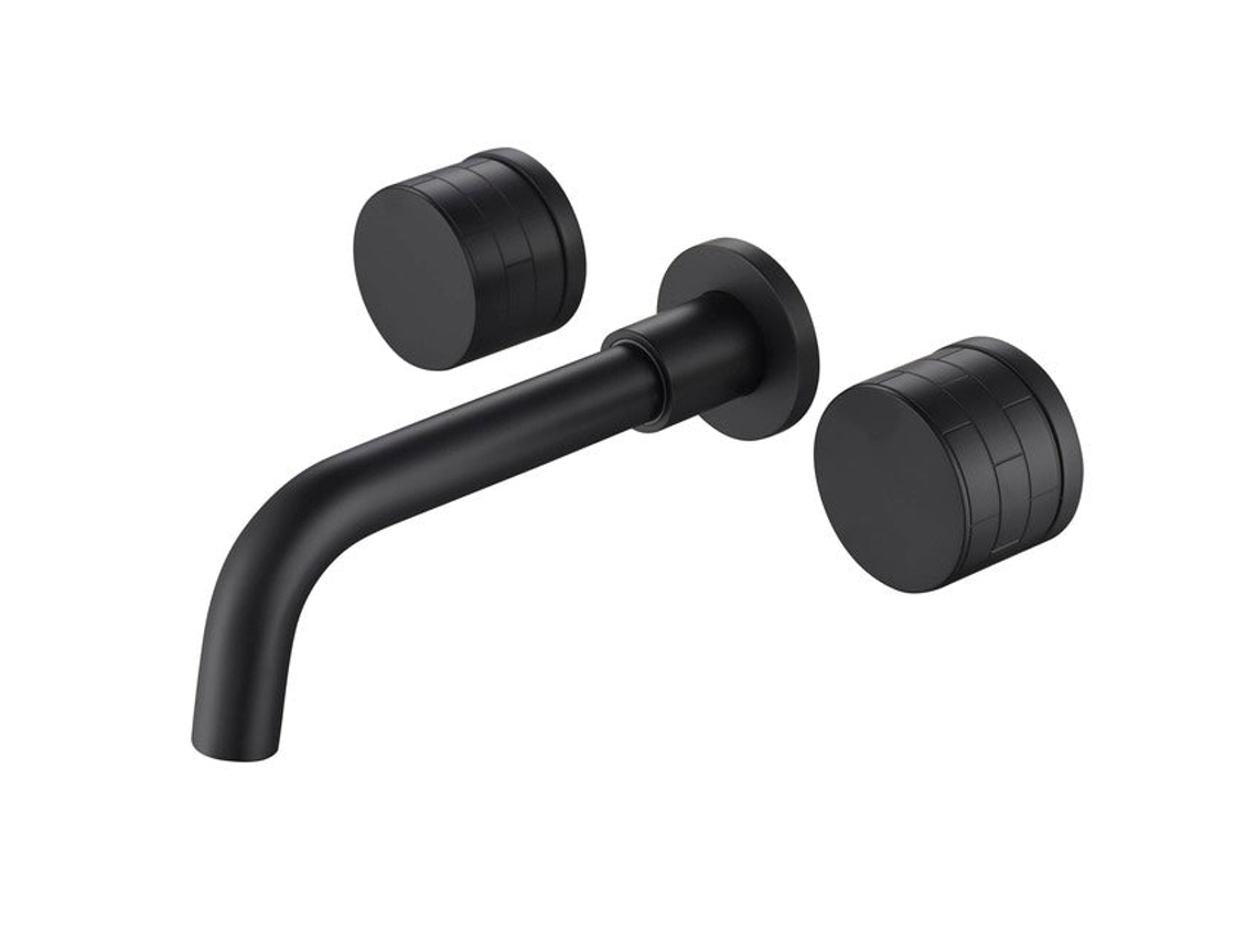 Grifo Mural Para Lavabo 052 De Latón Negro, Colección Céphise