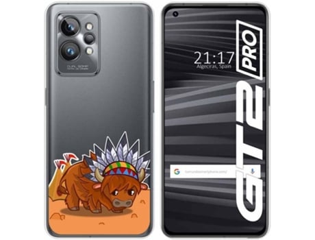 Carcasa para Realme GT 2 Pro 5G TUMUNDOSMARTPHONE Dibujos Transparente Bufalo Multicolor