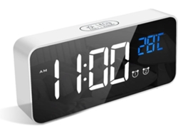 Reloj Despertador Digital Led Saisiyiky Des05 Alarma Inteligente, Temperatura, Entrada Usb, 12/24h, 4 Niveles De Brillo Ajustados (blanco)