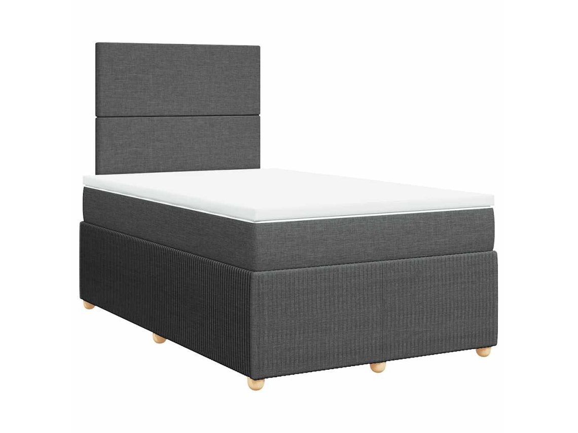 Maison Exclusive - Cama Box Spring Con Colchón Tela Gris Oscuro 120x190 Cm