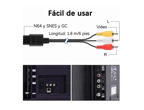 HURRISE Cable de video HD Cable AV estándar 5 9 pies de largo 3 colores Macho Acero Cobre Computadora eléctrica