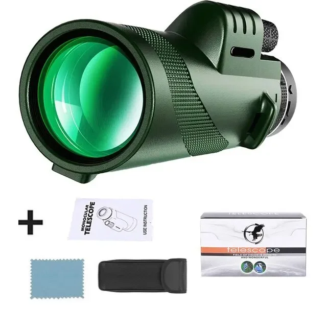 Monocular 80x100 Alcance 50000m Zoom HD Con trípode Clip para teléfono móvil Caza Camping Turismo Modelo 2