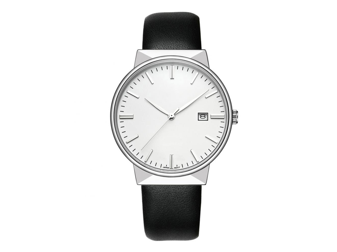 Reloj De Cuarzo Wwoor Con Correa De Cuero Resistente Al Agua Para Hombre