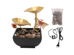 Baok - Pequeña fuente ornamental de mesa para el hogar, cascada circular DIY para oficina y sala de estar, enchufe europeo 220-240V