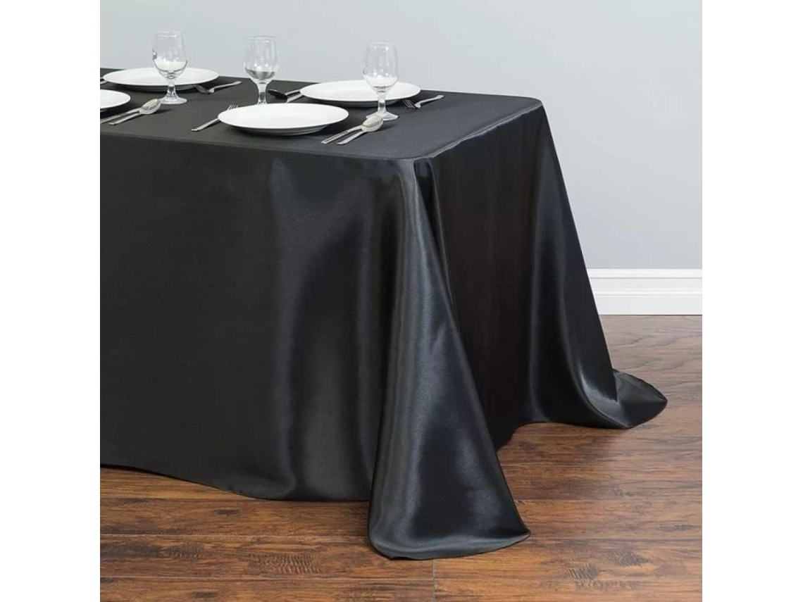 Toalha De Mesa De Cetim Sobreposta Para Festa