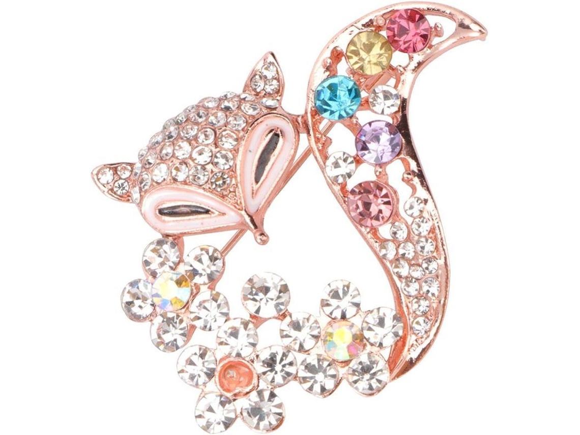Broche De Animal Com Strass Linjou Broche De Raposa Acessório Diy Presente Broche De Inseto Para Decoração