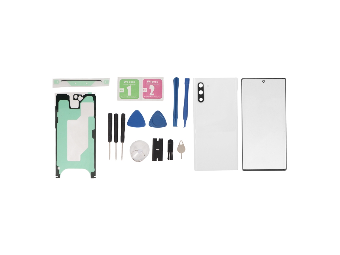 Kit De Reparación De Cristal De Repuesto Para La Parte Trasera Y Frontal Del Samsung Galaxy Note 10, Color Blanco.