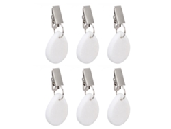 6 pesas de acero inoxidable para mantel, resistentes al agua y al óxido, tamaño pequeño, duraderas, con clip para fiestas y picnics.
