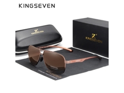 Gafas de sol polarizadas para hombre con protección UV400, lentes espejadas, material de aleación de aluminio MDUG (marrón)