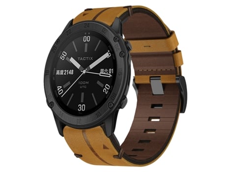 Correa Smartwatch para Garmin Fenix 7 Pro 47mm 22mm con Textura de Cuero (Marrón)