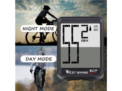 West Biking Computador Bicicleta Inteligente Display Led 2.16'' Sensor Sem Fio Velocidade Registro Preciso Luz Fundo Mtb