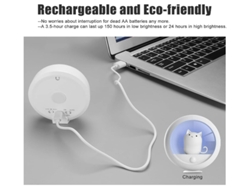 Sensor De Movimiento Luz Nocturna Usb Yizhood Recargable Baño Blanco
