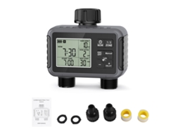 Temporizador De Riego Para Jardín Con 2 Salidas, Control Automático De Riego, Clasificación Ipx5, Batería Y Pantalla Lcd.