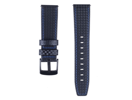 Correa de piel auténtica textura de fibra de carbono para Samsung Galaxy Watch 46mm/Galaxy Gear S3 Classic/Frontier - azul