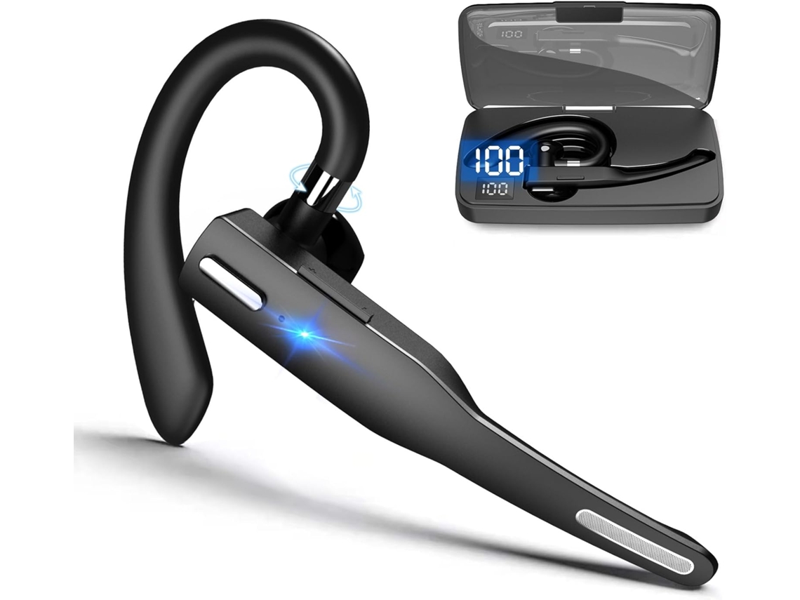 Auriculares Bluetooth V5.3 Con Cancelación De Ruido Enc Y Caja De Carga Led. Auriculares Inalámbricos Individuales Para Negocios, Oficina Y