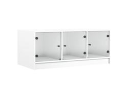 Maison Exclusive - Mesa De Centro Con Puertas De Vidrio Blanca 102x50x42 Cm