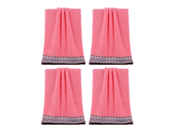 Juego de Toallas Kofihety Mano Suaves Absorbentes Baño Estampados Algodón Rosa (34x20x10cm)