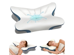 Almohada Cervical - Almohada Ergonómica Para Dormir Con Contorno Corporal En Espuma Viscoelástica Y Funda Refrescante, Almohada Ortopédica