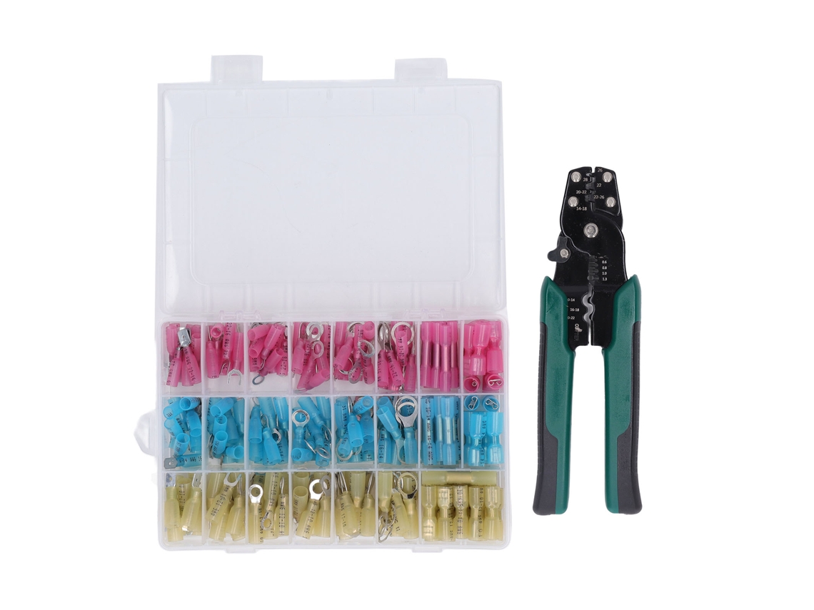 Conjunto De Ferramentas De Crimpagem De Conexões Isoladas Com Ratchê Autoajustável Para Fios Awg 22–10