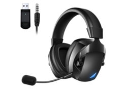 Auriculares para juegos USB con cable + Bluetooth 5.3 de 2,4 GHz, micrófono con cancelación de ruido y conector con cable
