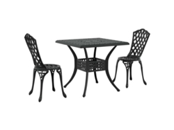 Maison Exclusive - Conjunto De Mesa De Jardín 3 Pcs Negro Aluminio Fundido