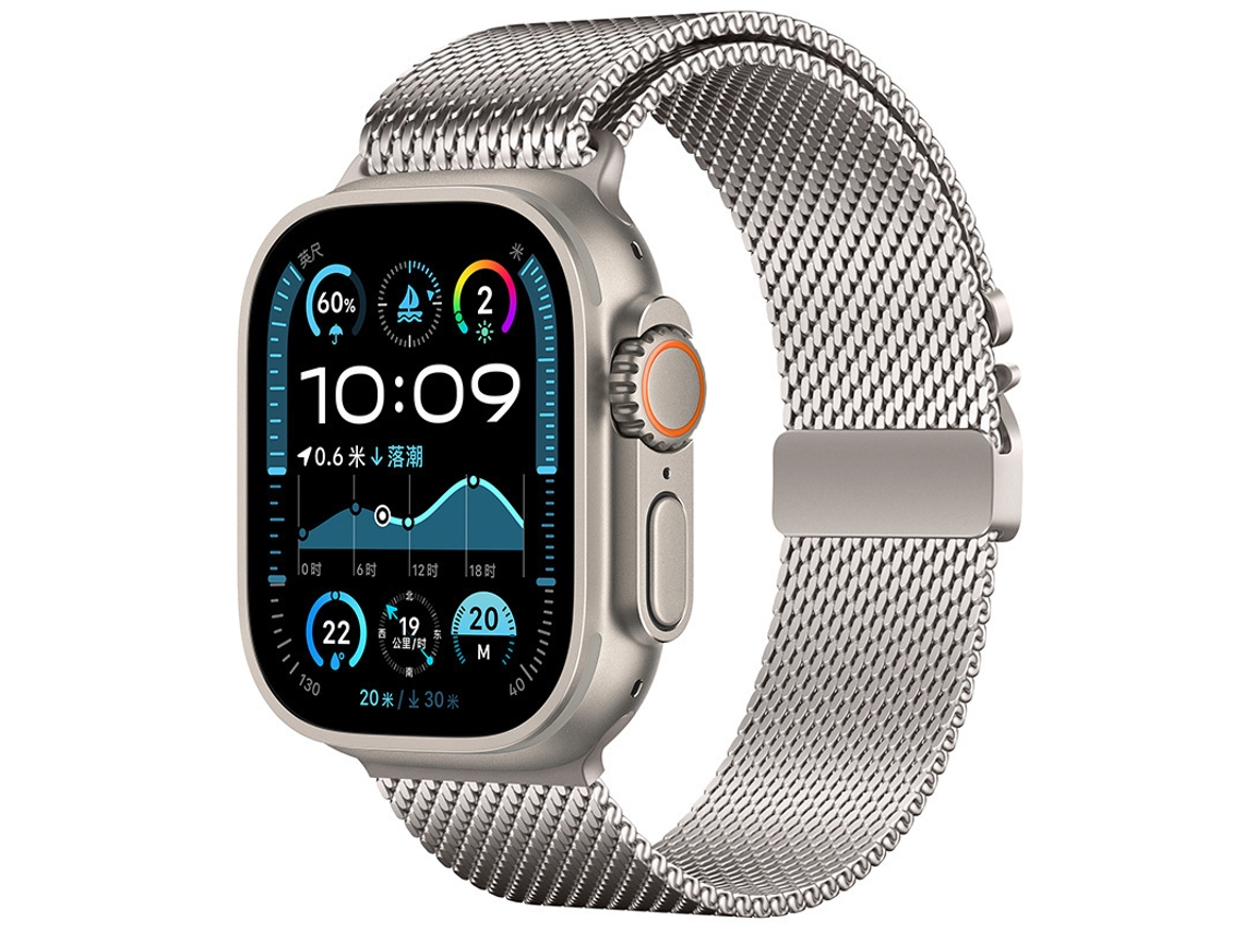 Pulsera de acero inoxidable con efecto de luz estelar para Apple Watch de 42/44/45/49 mm XIAOMOYU