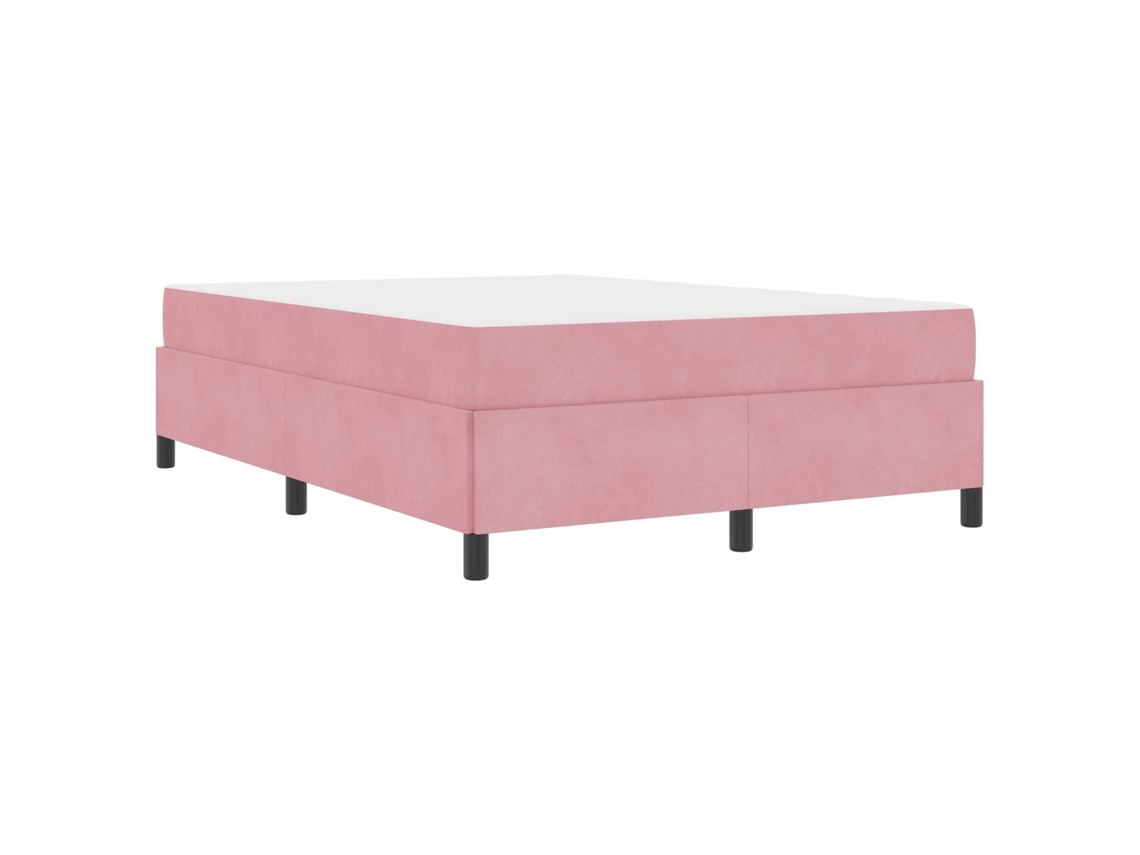 Maison Exclusive - Estructura De Cama Con Colchón Rosa 160 X 200 Cm Tela