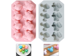 Juego de 2 moldes para fondant con forma de ratón (azul y rosa) JEIIBRZUI