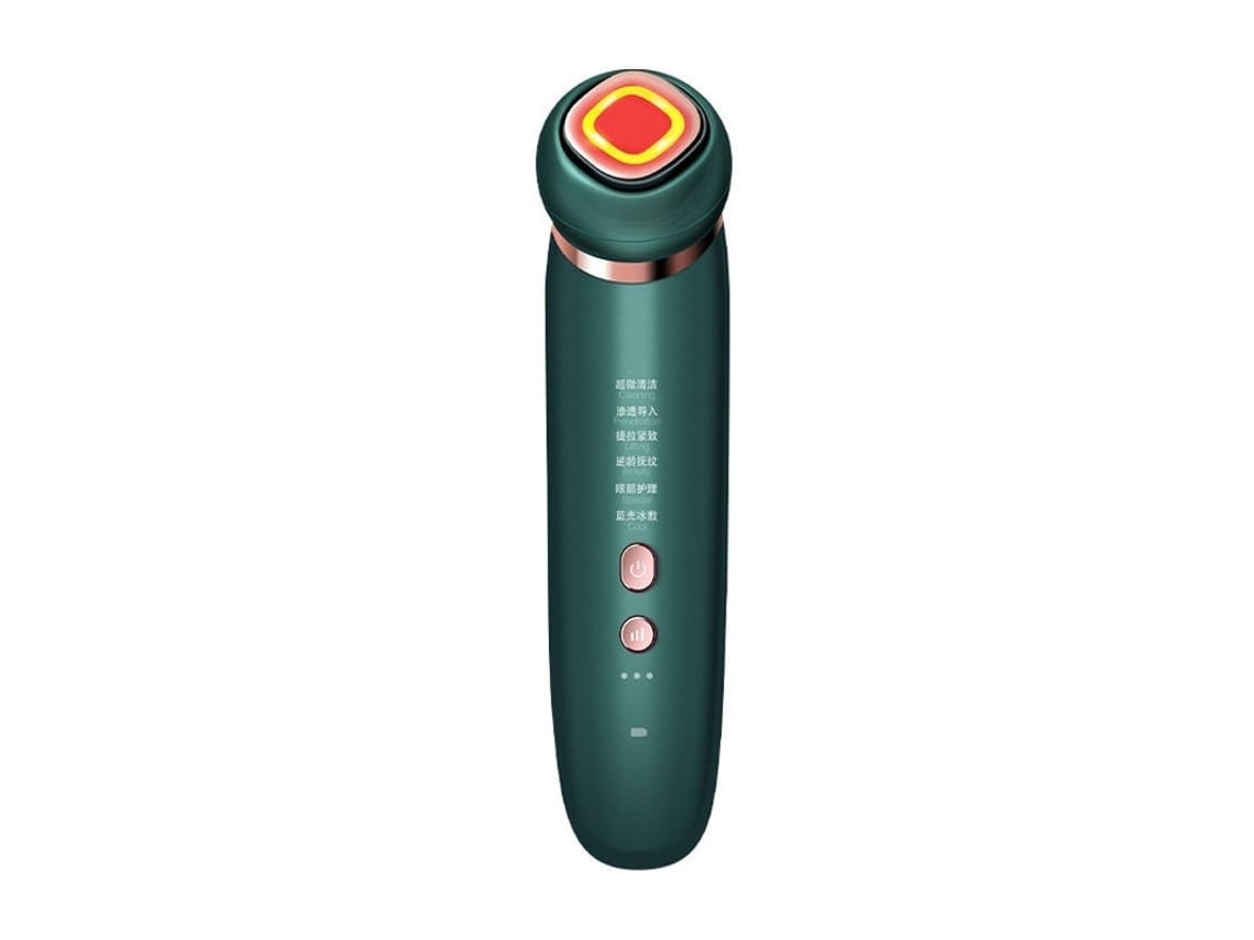 Masajeador facial con efectos de salón, máquina reafirmante facial 5 en 1, antiestrías, producto para el cuidado de la piel Yunzii verde