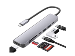 Usb C Hub Splitter Docking Station 7 En 1 Dongle Adaptador Multipuerto Usb 3.0 Puerto De Datos Hdmi Dual Lector Tipo C 4K 60Hz