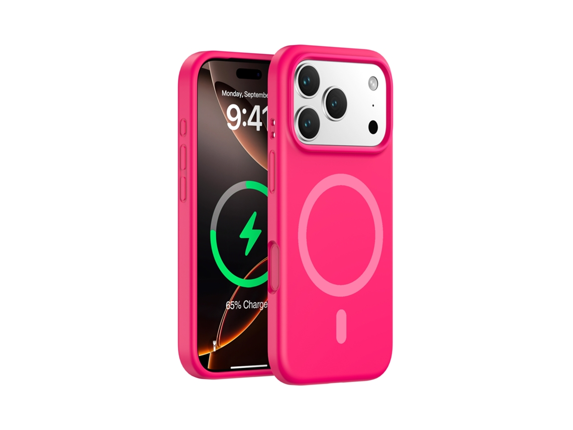 (rojo, Iphone 17) Funda Magnética Resistente Para Iphone, De Silicona Líquida De Color Sólido Y Diseño Sencillo.