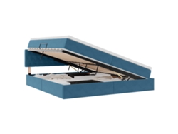 Maison Exclusive - Cama Con Almacenamiento Y Led Con Led Azul Oscuro 200 X 200 Cm