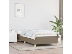 Estructura De Cama Sin Colchón Tela Gris Taupe 100x200 Cm